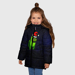 Куртка зимняя для девочки Among Us Гринч, цвет: 3D-светло-серый — фото 2