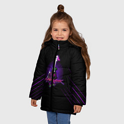 Куртка зимняя для девочки Киберпанк 2077, цвет: 3D-красный — фото 2
