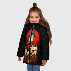 Куртка зимняя для девочки ДЕВУШКА В МАСКЕ, цвет: 3D-светло-серый — фото 2