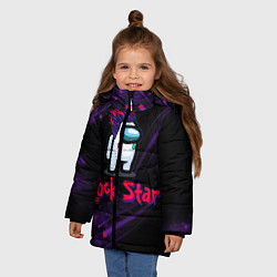 Куртка зимняя для девочки Among Us Rock Star, цвет: 3D-светло-серый — фото 2