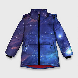 Куртка зимняя для девочки Звёздное небо, цвет: 3D-красный