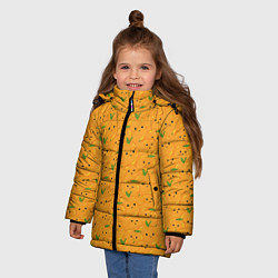 Куртка зимняя для девочки Мандарины к новому году, цвет: 3D-черный — фото 2