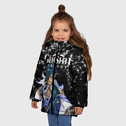 Куртка зимняя для девочки Enshin Impact, цвет: 3D-черный — фото 2