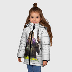 Куртка зимняя для девочки Киберпанк 2077, цвет: 3D-черный — фото 2