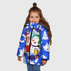 Куртка зимняя для девочки Дед мороз и пива, цвет: 3D-черный — фото 2