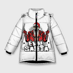 Куртка зимняя для девочки Злой Санта, цвет: 3D-черный