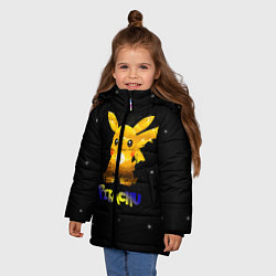 Куртка зимняя для девочки Пикачу, цвет: 3D-красный — фото 2