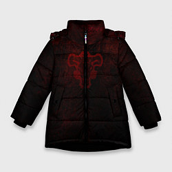 Куртка зимняя для девочки Черный клевер, цвет: 3D-черный