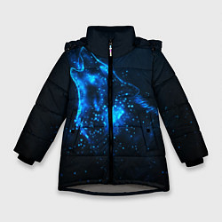 Куртка зимняя для девочки Космический Волк, цвет: 3D-светло-серый