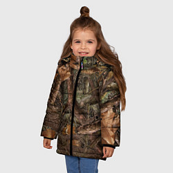 Куртка зимняя для девочки Охотничий камуфляж, цвет: 3D-черный — фото 2