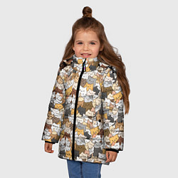 Куртка зимняя для девочки Котики муркотики, цвет: 3D-черный — фото 2