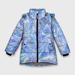Куртка зимняя для девочки 3d ice glitch, цвет: 3D-светло-серый