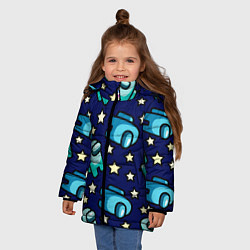Куртка зимняя для девочки Among Us Звёзды, цвет: 3D-черный — фото 2