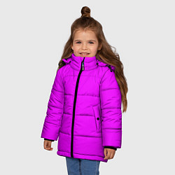 Куртка зимняя для девочки Маджента без рисунка, цвет: 3D-красный — фото 2