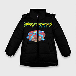 Куртка зимняя для девочки Киберблин 2077, цвет: 3D-черный