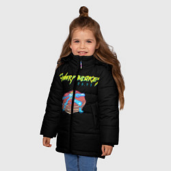 Куртка зимняя для девочки Киберблин 2077, цвет: 3D-черный — фото 2