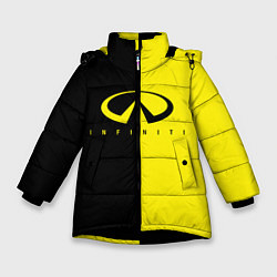Куртка зимняя для девочки INFINITI logo, цвет: 3D-черный