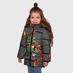 Куртка зимняя для девочки MINECRAFT МАНКРАФТ, цвет: 3D-черный — фото 2