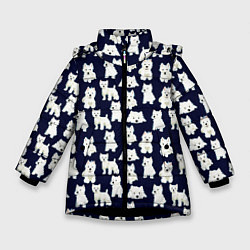 Куртка зимняя для девочки Собаки Пушистики, цвет: 3D-черный