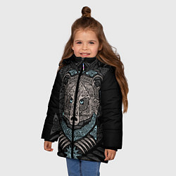 Куртка зимняя для девочки Медведь, цвет: 3D-черный — фото 2