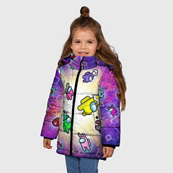 Куртка зимняя для девочки Among us - просто космос, цвет: 3D-черный — фото 2
