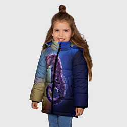 Куртка зимняя для девочки Морской конёк, цвет: 3D-черный — фото 2