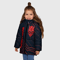 Куртка зимняя для девочки CYBERPUNK 2077 samurai, цвет: 3D-черный — фото 2