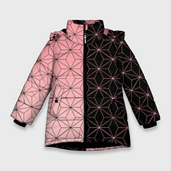 Куртка зимняя для девочки КОСТЮМ НЕЗУКО NEZUKO, цвет: 3D-черный