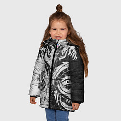 Куртка зимняя для девочки ДРАКОНЫ DRAGONS, цвет: 3D-черный — фото 2