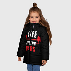 Куртка зимняя для девочки Жизнь с упражнениями, цвет: 3D-черный — фото 2