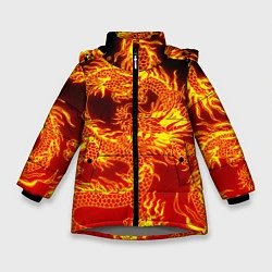 Куртка зимняя для девочки ДРАКОН, цвет: 3D-светло-серый