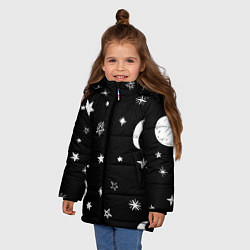 Куртка зимняя для девочки Звездное небо, цвет: 3D-красный — фото 2