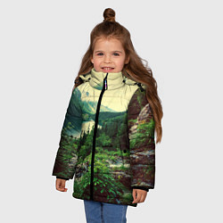 Куртка зимняя для девочки Красивый лес, цвет: 3D-черный — фото 2