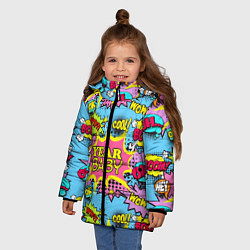 Куртка зимняя для девочки Year baby Pop art print, цвет: 3D-красный — фото 2