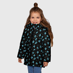 Куртка зимняя для девочки Знаки Зодиака, цвет: 3D-черный — фото 2