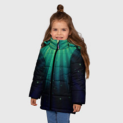 Куртка зимняя для девочки Сияние 3D, цвет: 3D-черный — фото 2