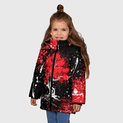 Куртка зимняя для девочки САКУРА SAKURA ВИШНЯ, цвет: 3D-черный — фото 2