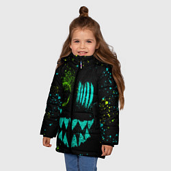 Куртка зимняя для девочки Монстр, цвет: 3D-черный — фото 2