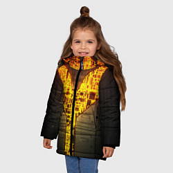 Куртка зимняя для девочки Неоновая внутренность 3D, цвет: 3D-черный — фото 2