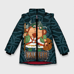 Куртка зимняя для девочки Valheim веселый викинг, цвет: 3D-красный