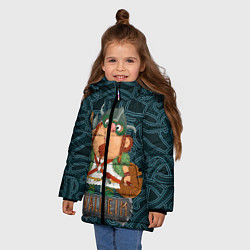 Куртка зимняя для девочки Valheim веселый викинг, цвет: 3D-красный — фото 2