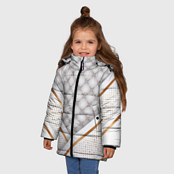 Куртка зимняя для девочки Luxury white & Gold, цвет: 3D-светло-серый — фото 2