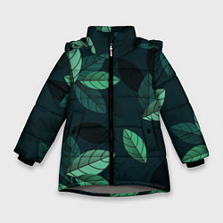 Куртка зимняя для девочки Листва, цвет: 3D-светло-серый