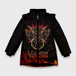 Куртка зимняя для девочки Valheim символ черепа, цвет: 3D-черный
