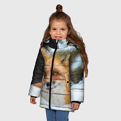Куртка зимняя для девочки Лисичка на сугробе, цвет: 3D-черный — фото 2