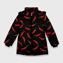 Куртка зимняя для девочки Chili peppers, цвет: 3D-черный