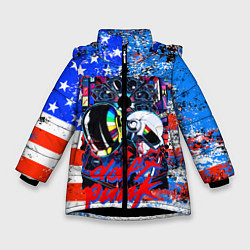 Куртка зимняя для девочки Daft Punk american dream, цвет: 3D-черный