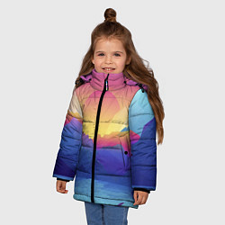 Куртка зимняя для девочки Красочные Горы, цвет: 3D-черный — фото 2