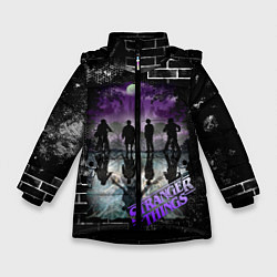 Куртка зимняя для девочки Stranger Things Странные дела, цвет: 3D-черный