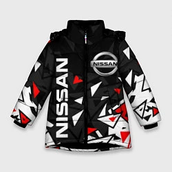 Куртка зимняя для девочки NISSAN НИССАН ОСКОЛКИ, цвет: 3D-черный